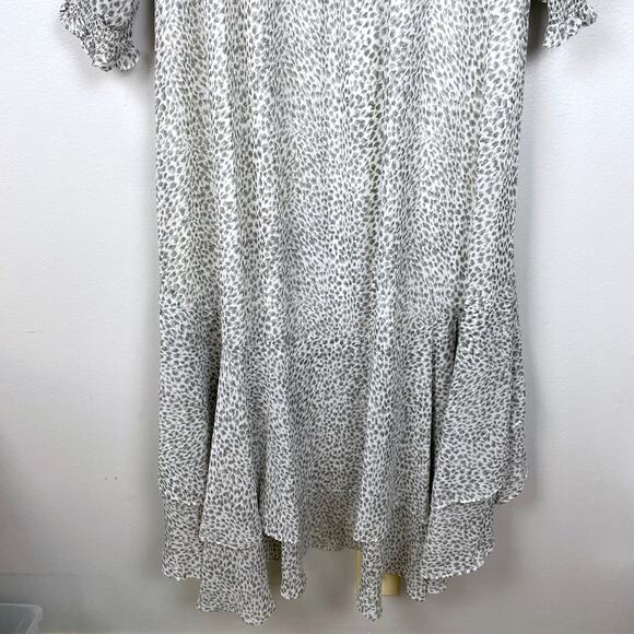 1.STATE X Jaime Shrayber‎ Printed High-Low Dress Smocked Neckline Size Large - Picture 8 of 11